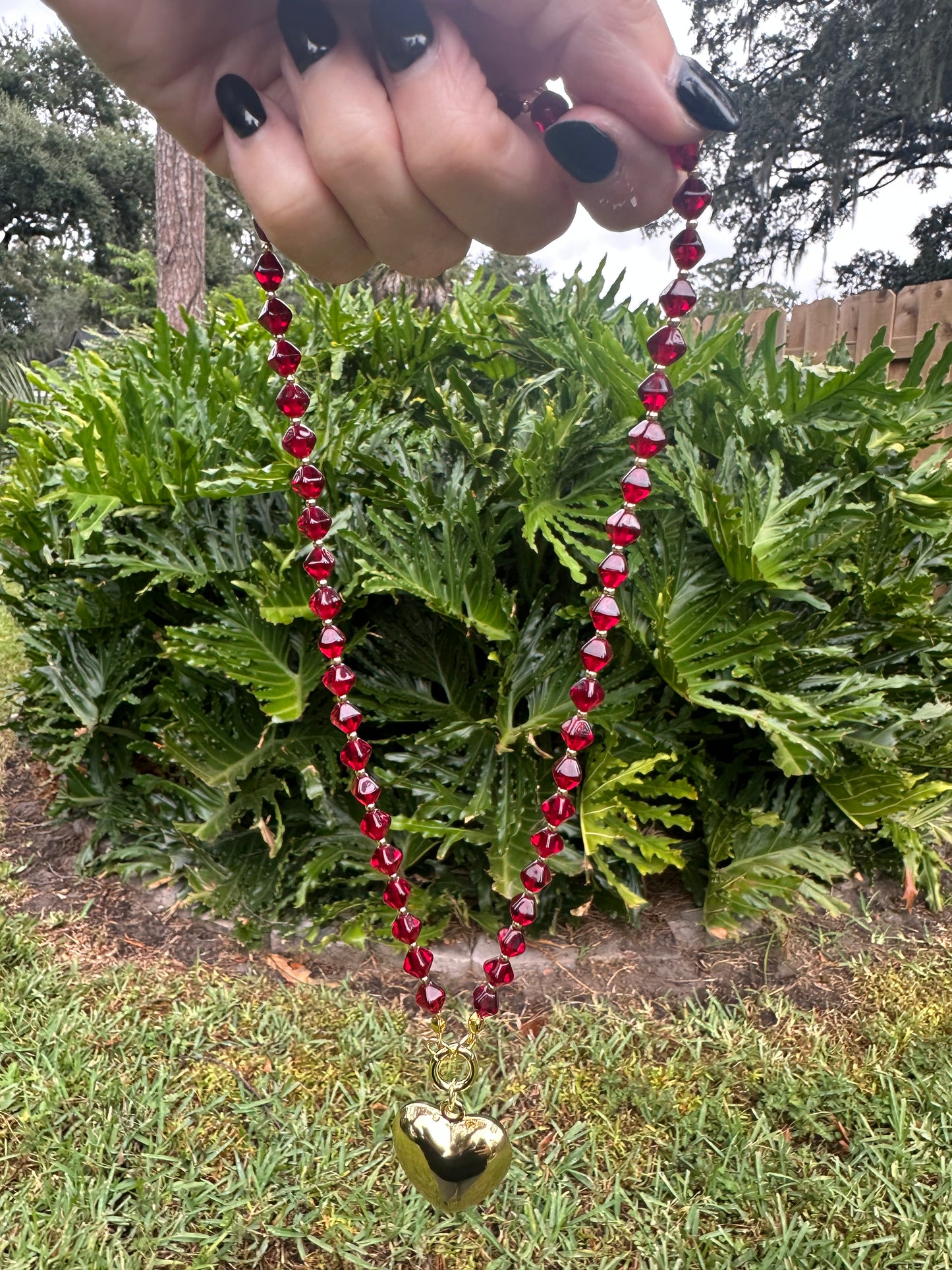 Heart of Fire Beaded Statement Choker
