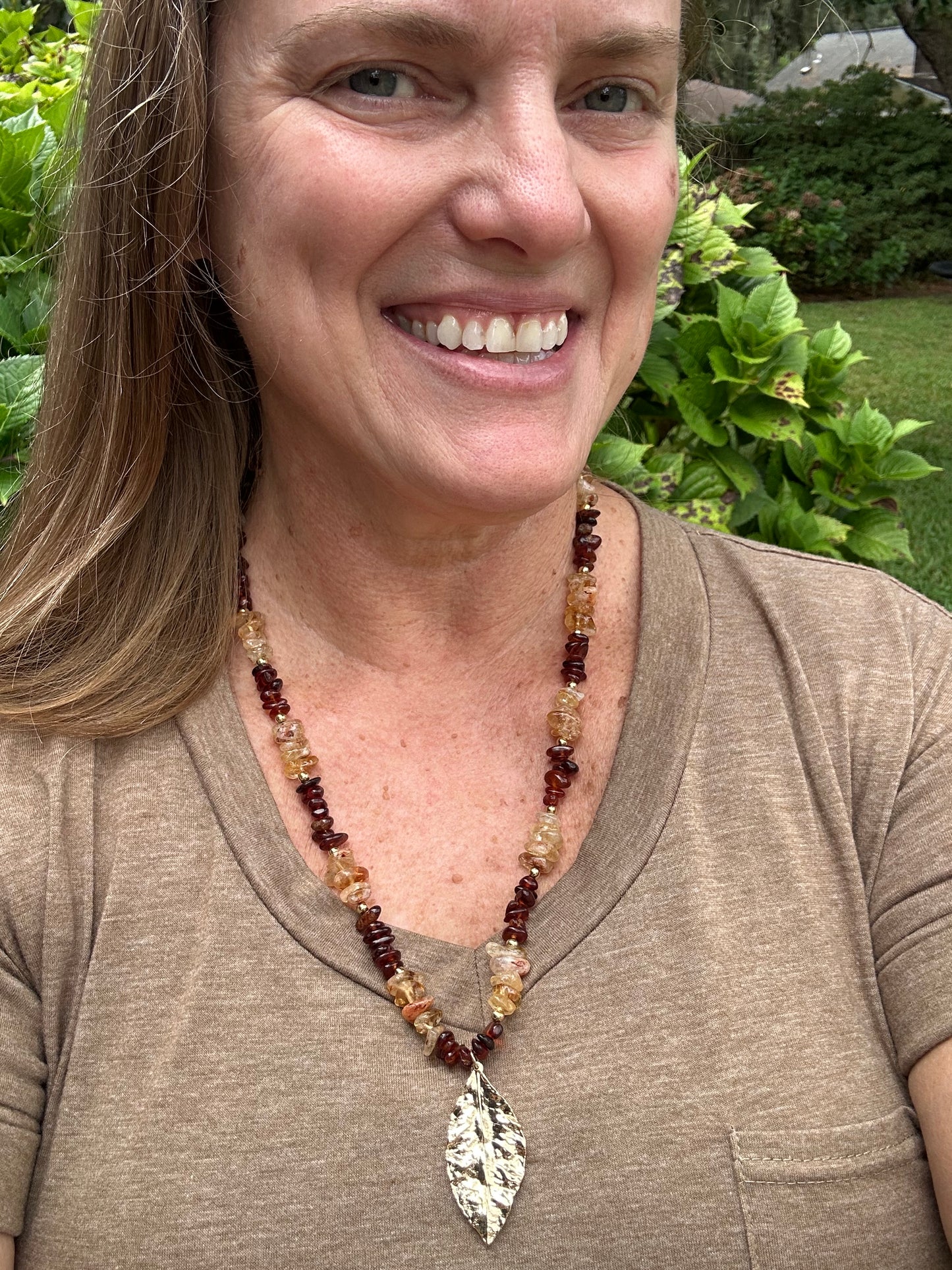 Falling Light Gemstone Chip Beaded Necklace