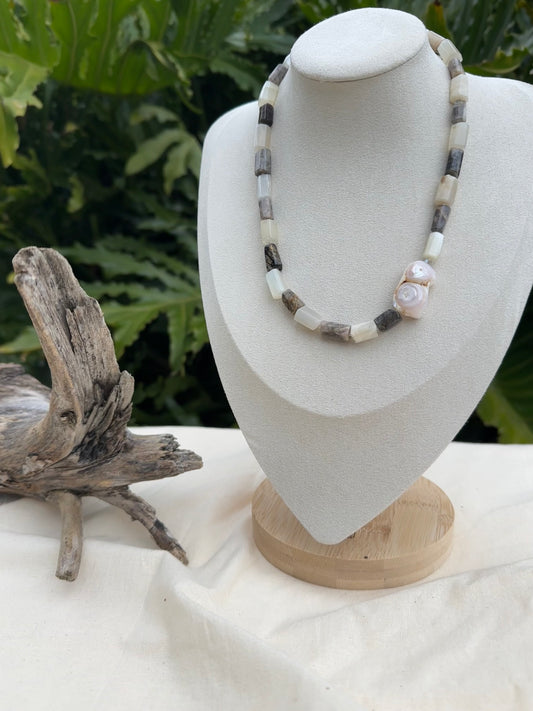 Backwater Pearl — Moonstone Necklace