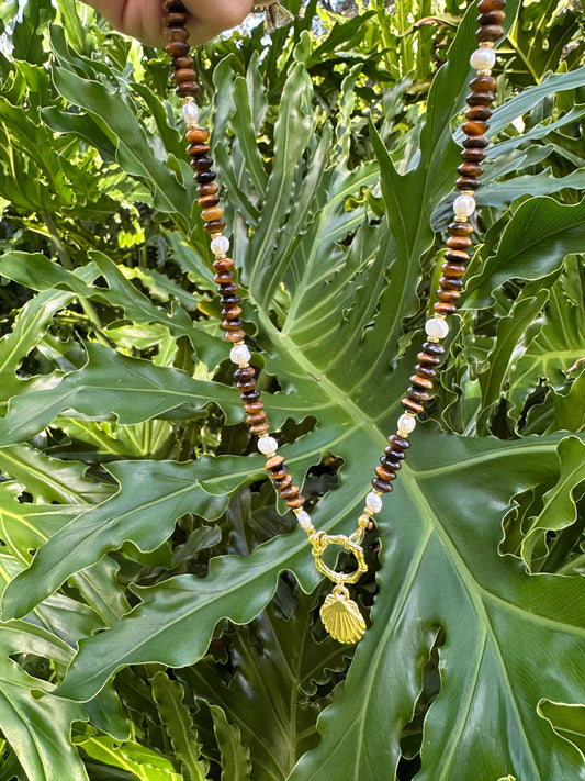 Amber Current Beaded Necklace