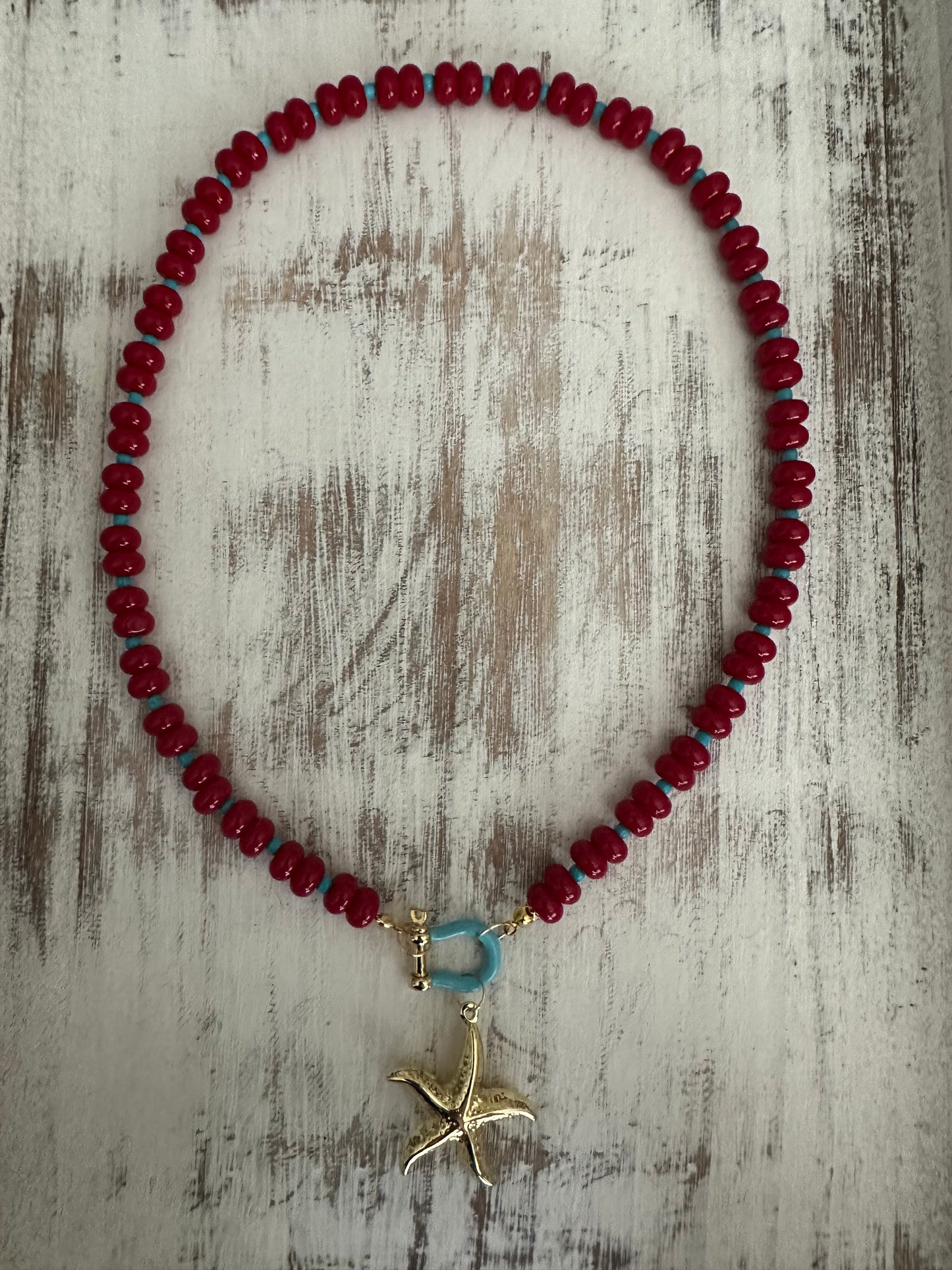 North Star-Fish Beaded Necklace