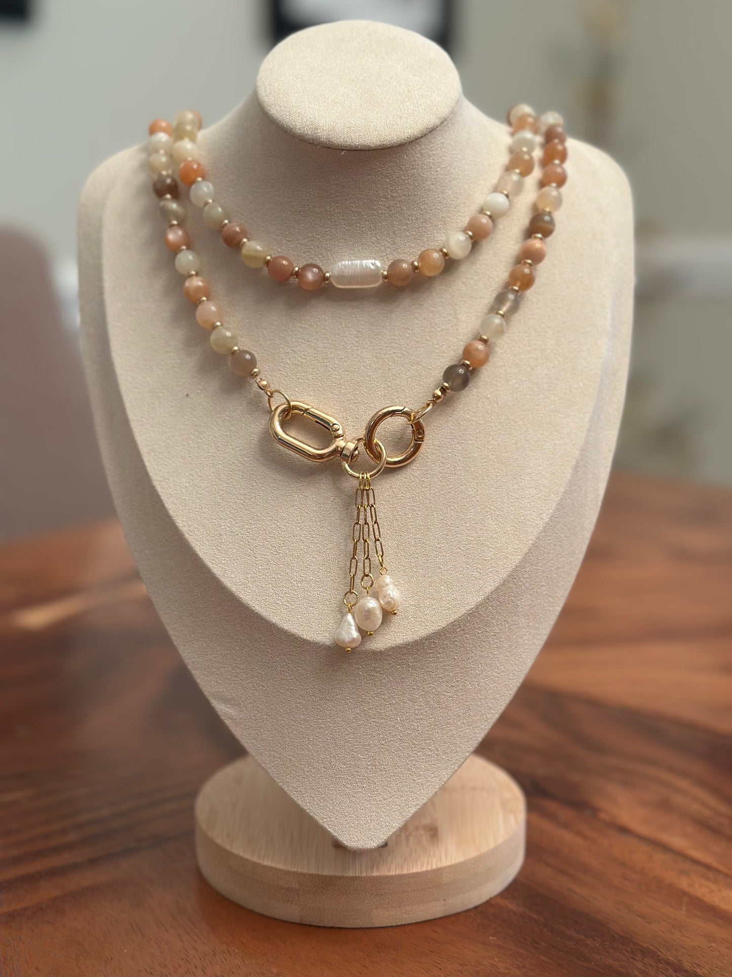 Coastal Glow Beaded Wrap Necklace