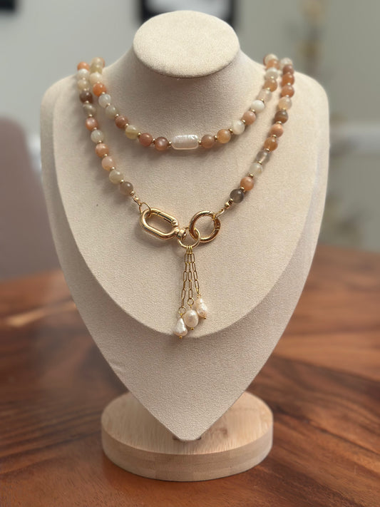 Coastal Glow Beaded Wrap Necklace
