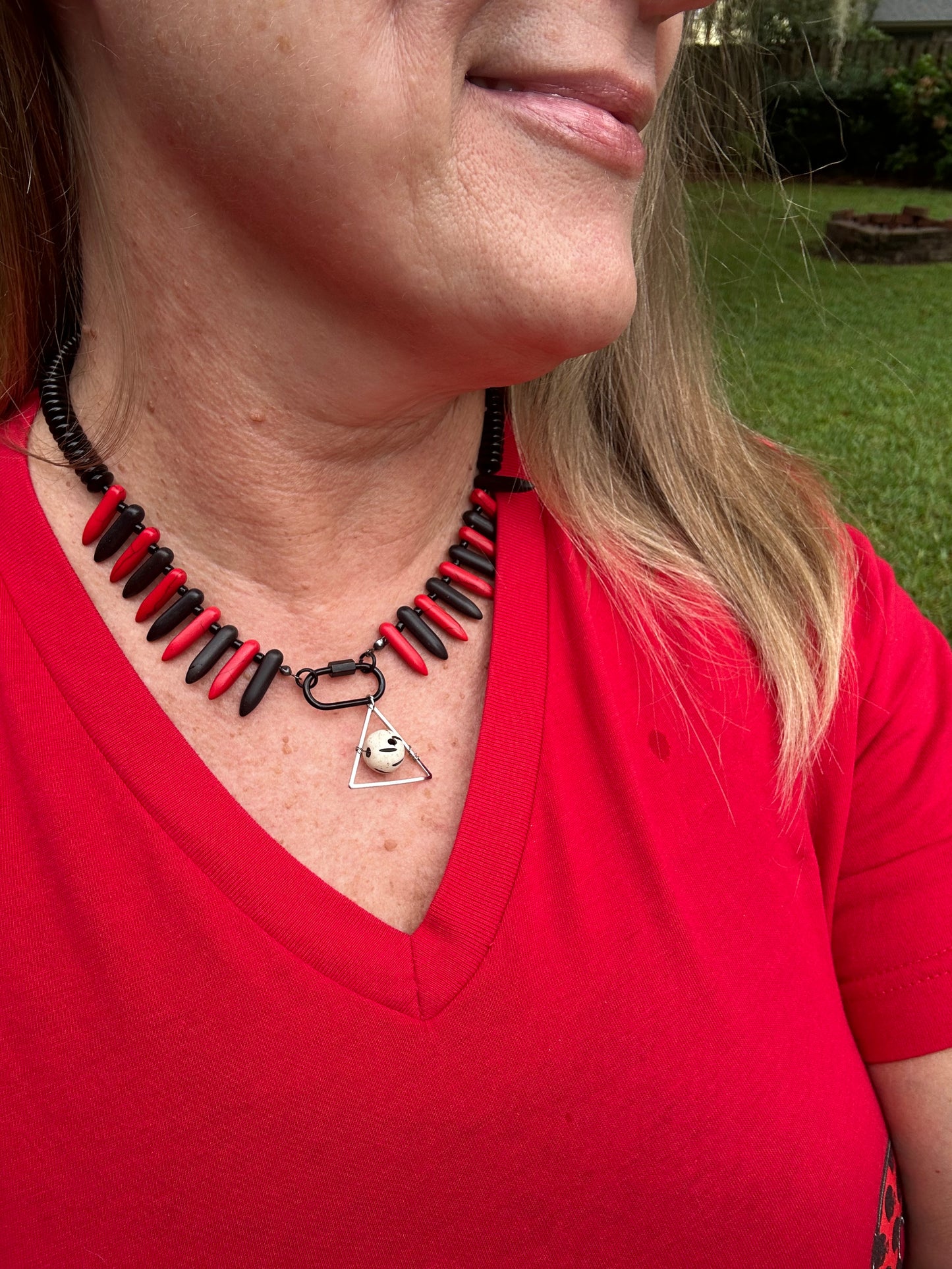 Hunker Down Beaded Dagger Necklace