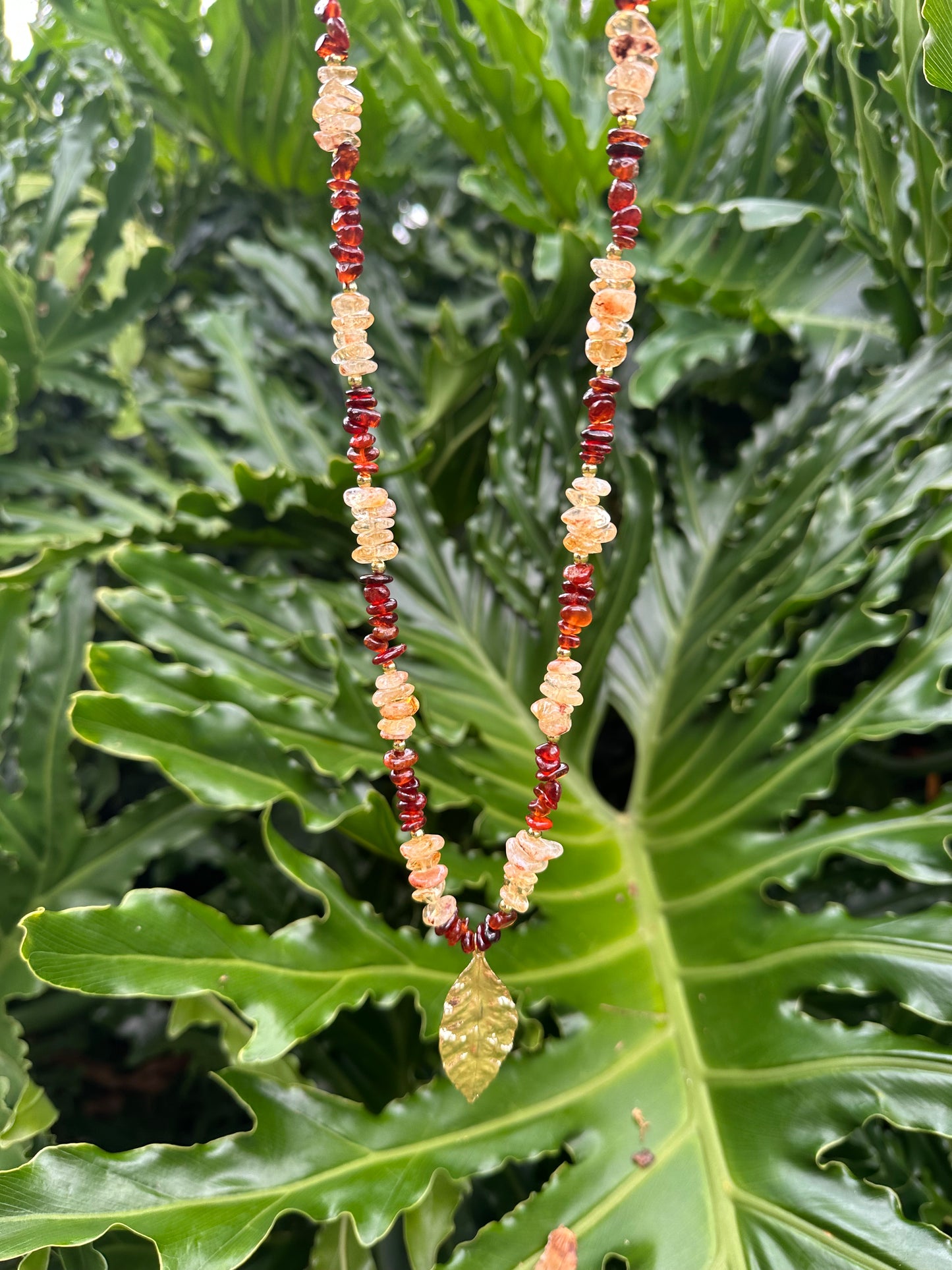 Falling Light Gemstone Chip Beaded Necklace