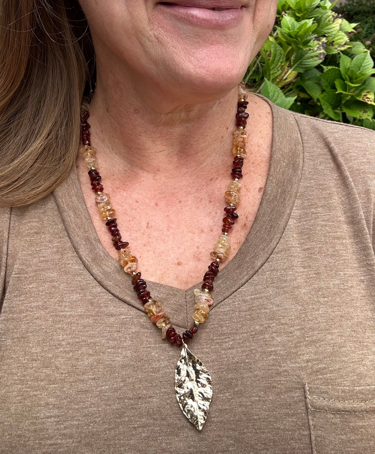 Falling Light Gemstone Chip Beaded Necklace