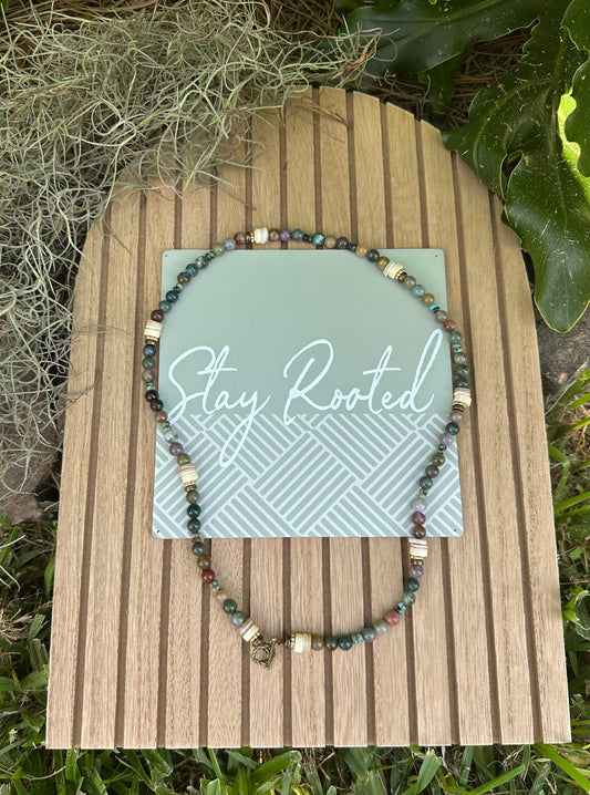 Oak-n-Moss Beaded Necklace