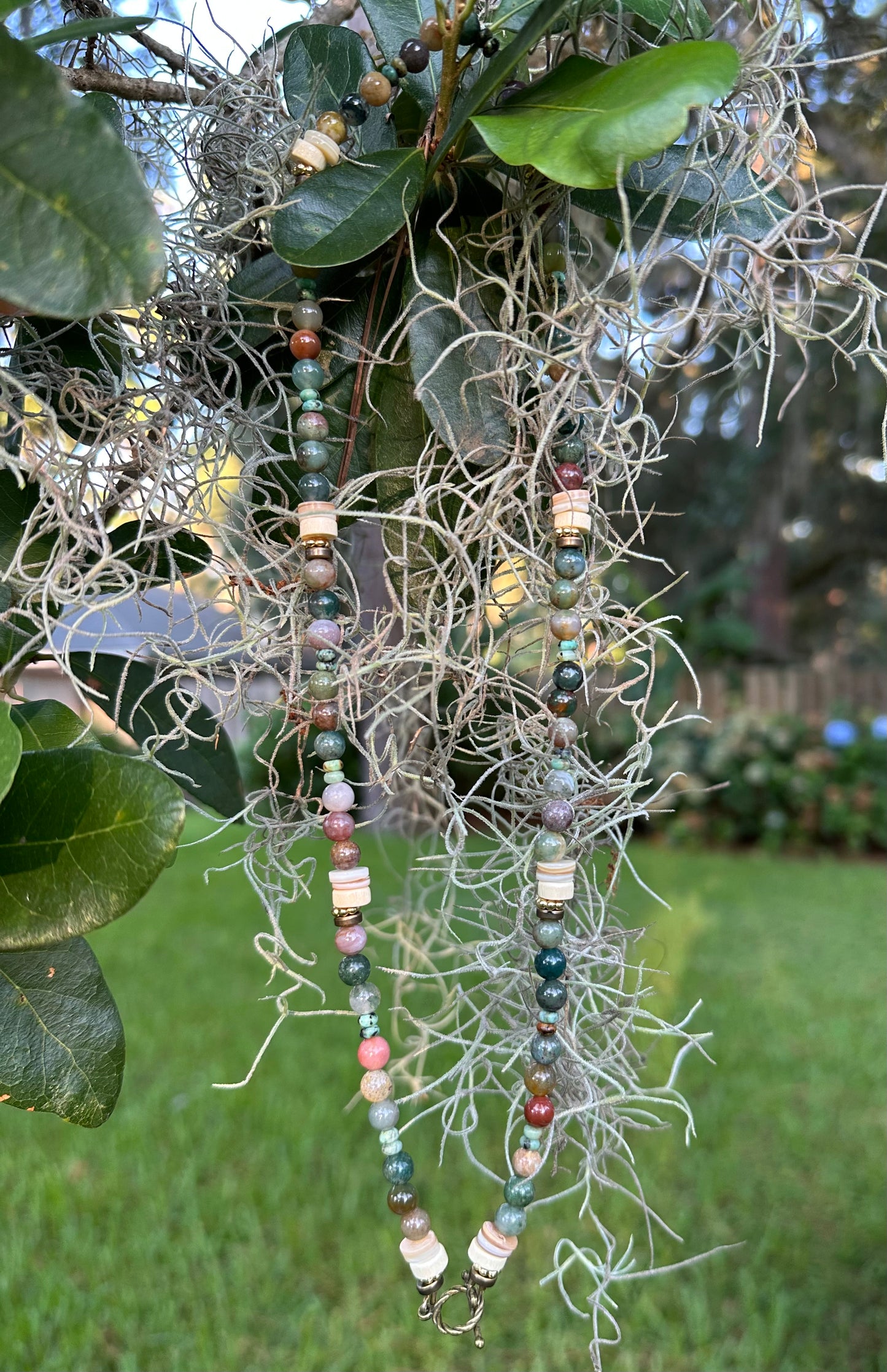 Oak-n-Moss Beaded Necklace
