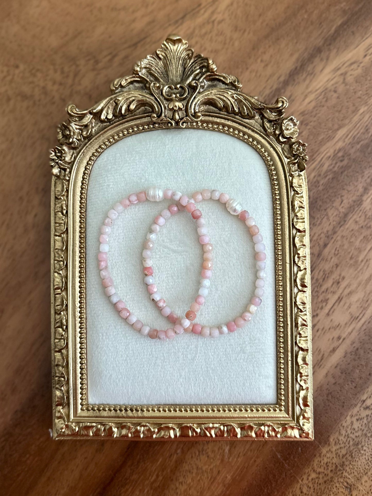 Pink Opal Pearl Bracelet